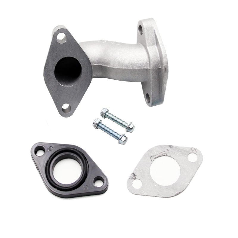 PRO BAT 19mm Carby Carburetor Intake Manifold Throat Pipe with Gasket Screw Kit for 50cc 90cc 110cc 125cc Horizontal Engine Pit Dirt Bike ATV Go Kart Quad Buggy (Silver) - Image 3